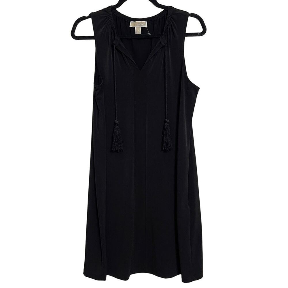 Michael Kors Sleeveless Shift Dress Tassel Black Size M